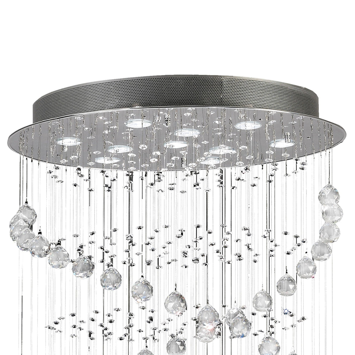 Colorado 10 Light Corkscrew Crystal Cluster Pendant Light - Polished Chrome