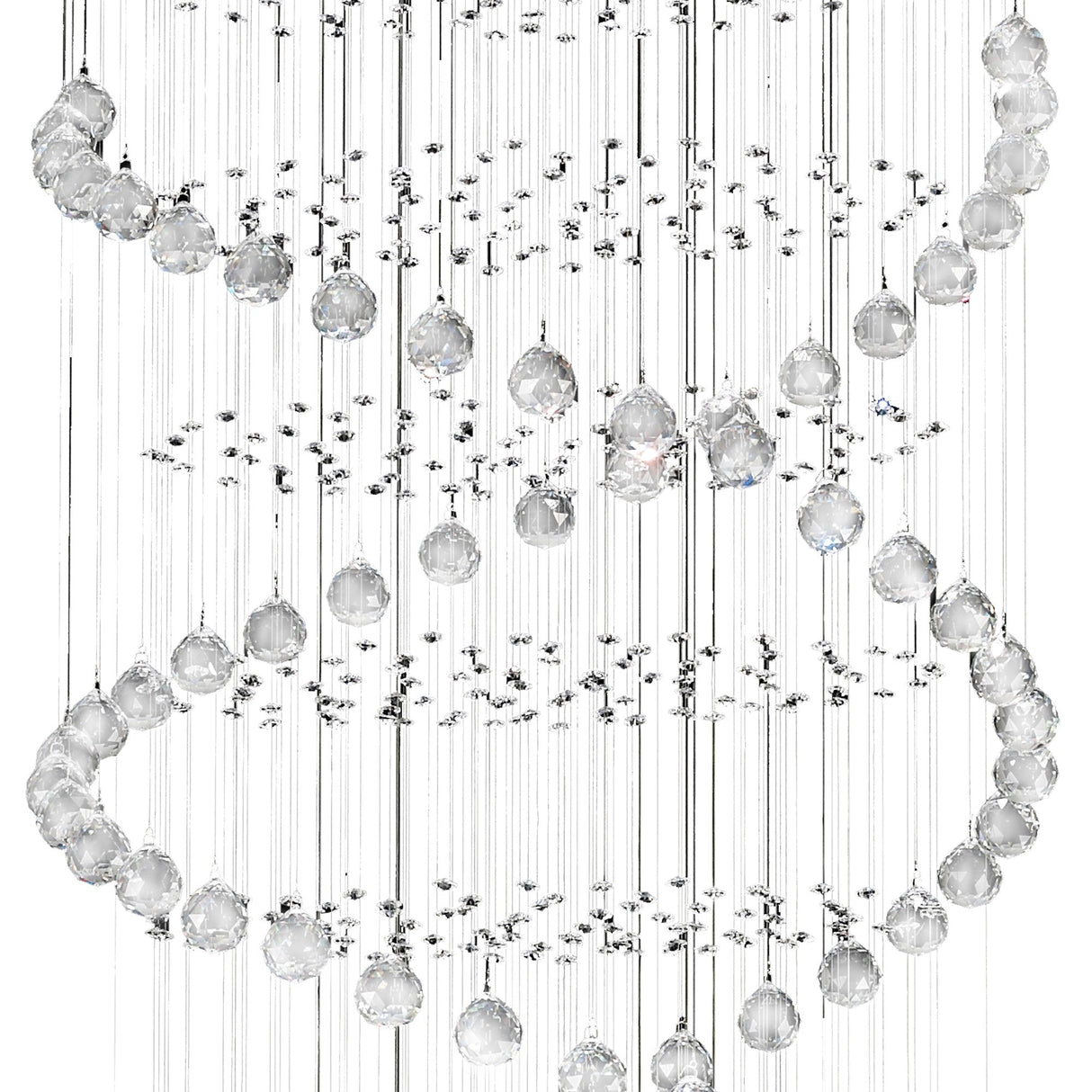 Colorado 10 Light Corkscrew Crystal Cluster Pendant Light - Polished Chrome