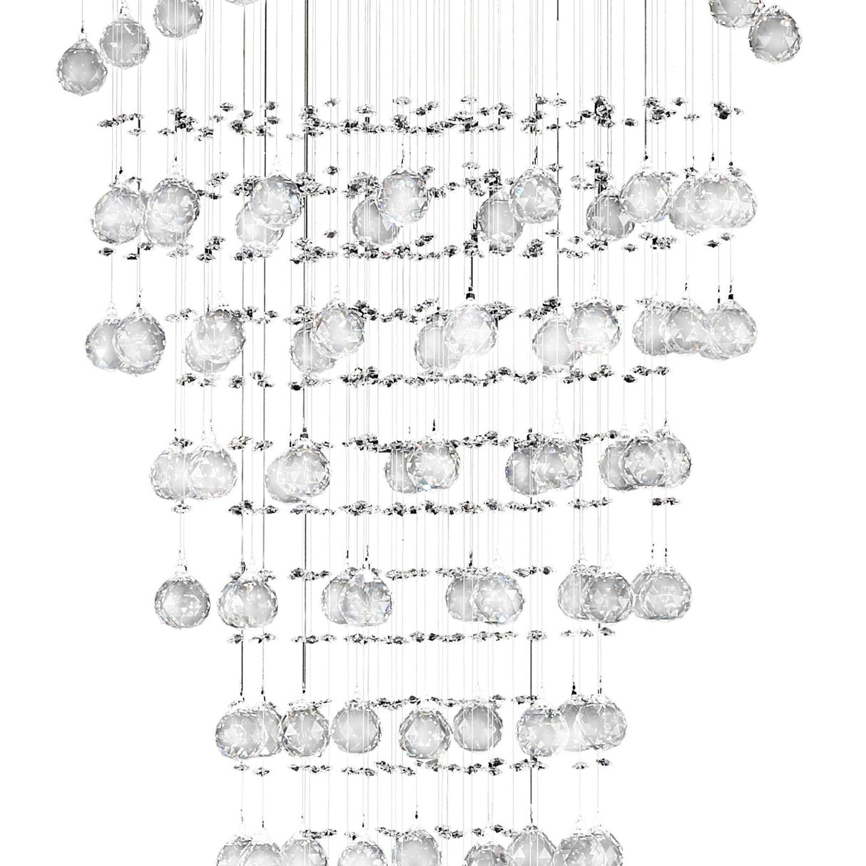 Colorado 10 Light Corkscrew Crystal Cluster Pendant Light - Polished Chrome