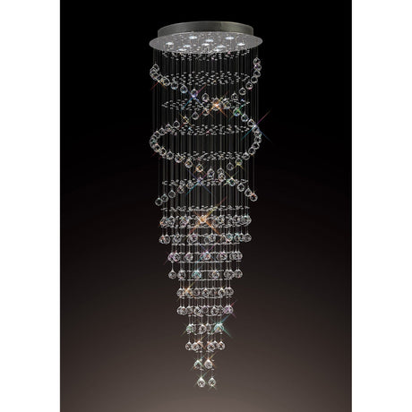 Colorado 10 Light Corkscrew Crystal Cluster Pendant Light - Polished Chrome