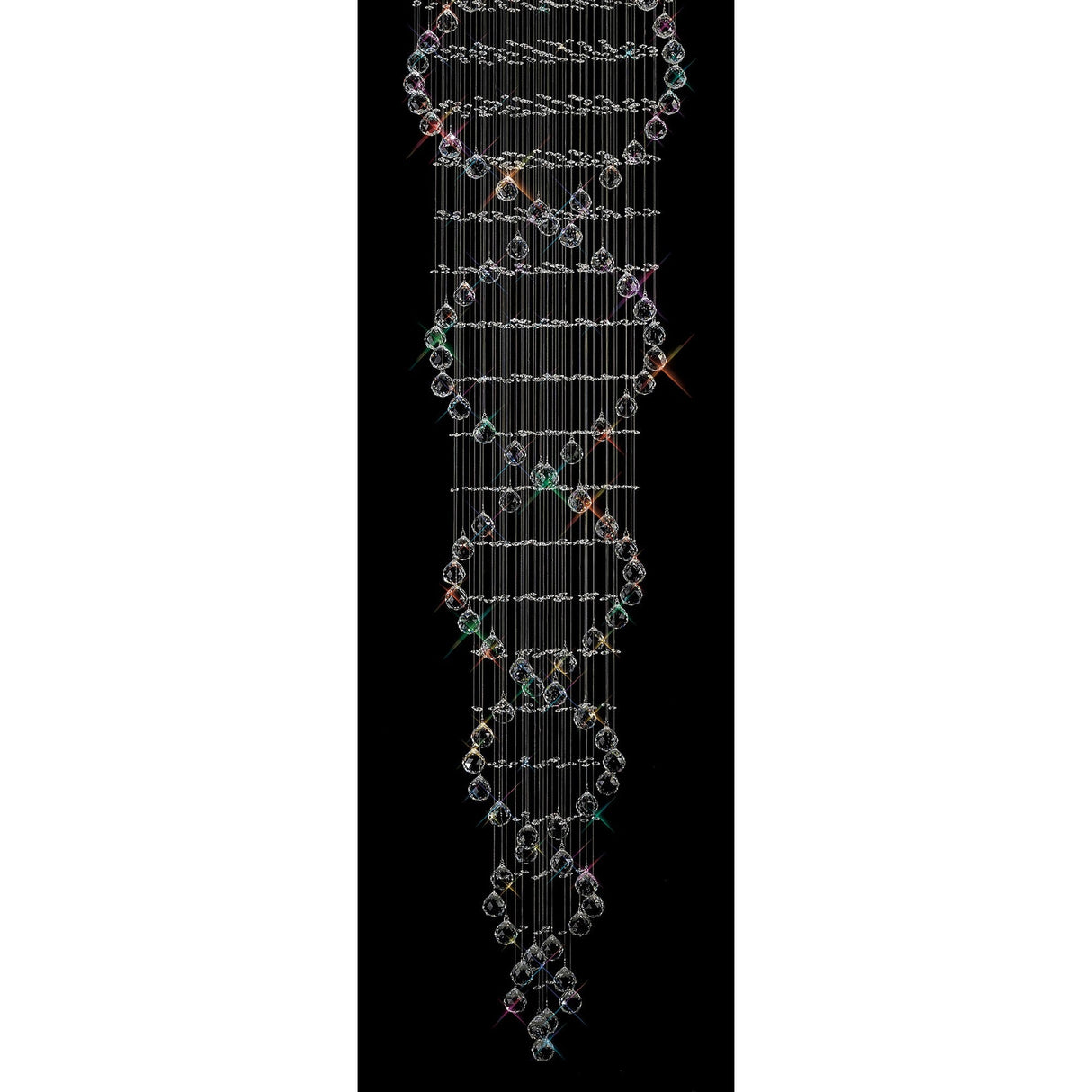 Colorado 9 Light Corkscrew Crystal Cluster Pendant Light - Polished Chrome