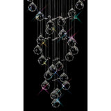 Colorado 9 Light Corkscrew Crystal Cluster Pendant Light - Polished Chrome