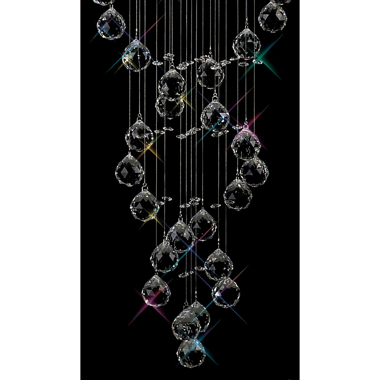 Colorado 9 Light Corkscrew Crystal Cluster Pendant Light - Polished Chrome