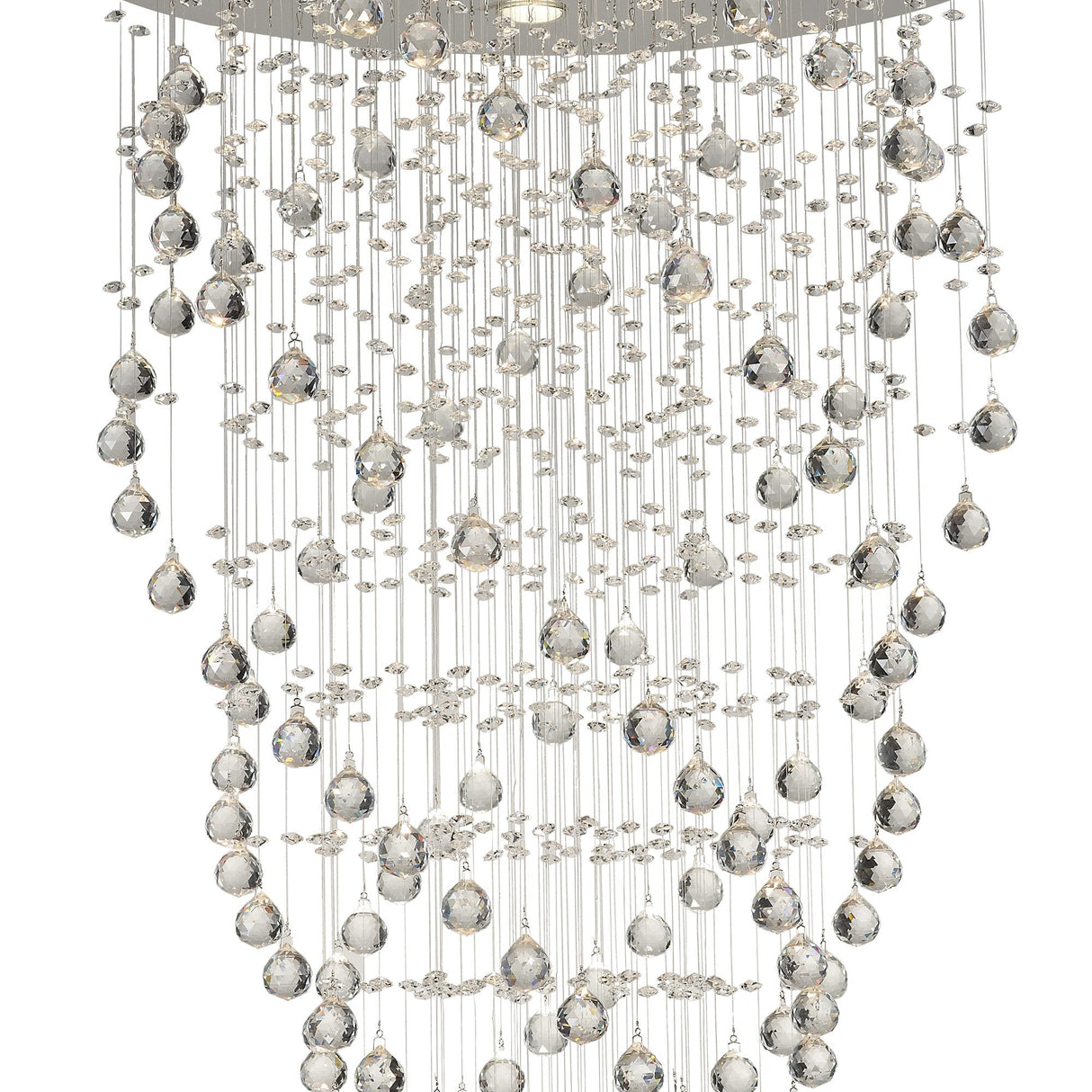 Colorado 9 Light Cone Crystal Cluster Pendant Light - Polished Chrome
