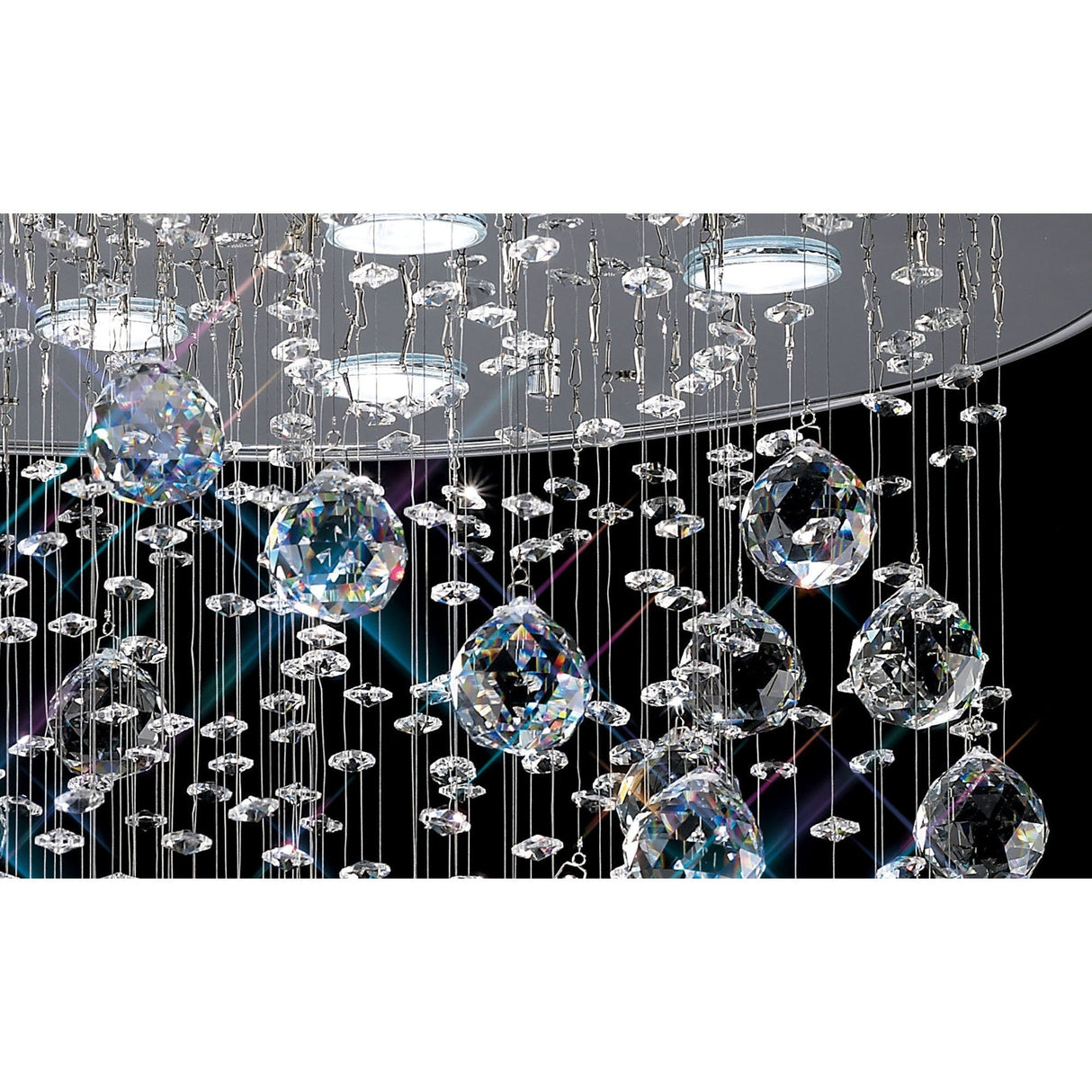 Colorado 9 Light Cone Crystal Cluster Pendant Light - Polished Chrome