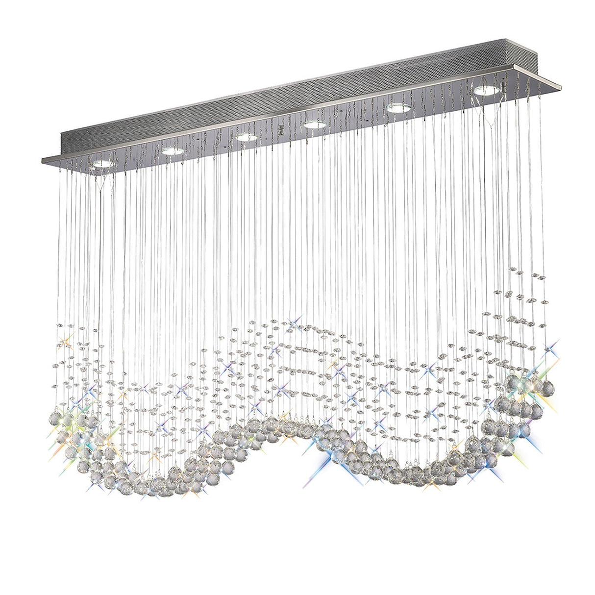 Colorado 6 Light Crystal Bar Pendant Light - Polished Chrome