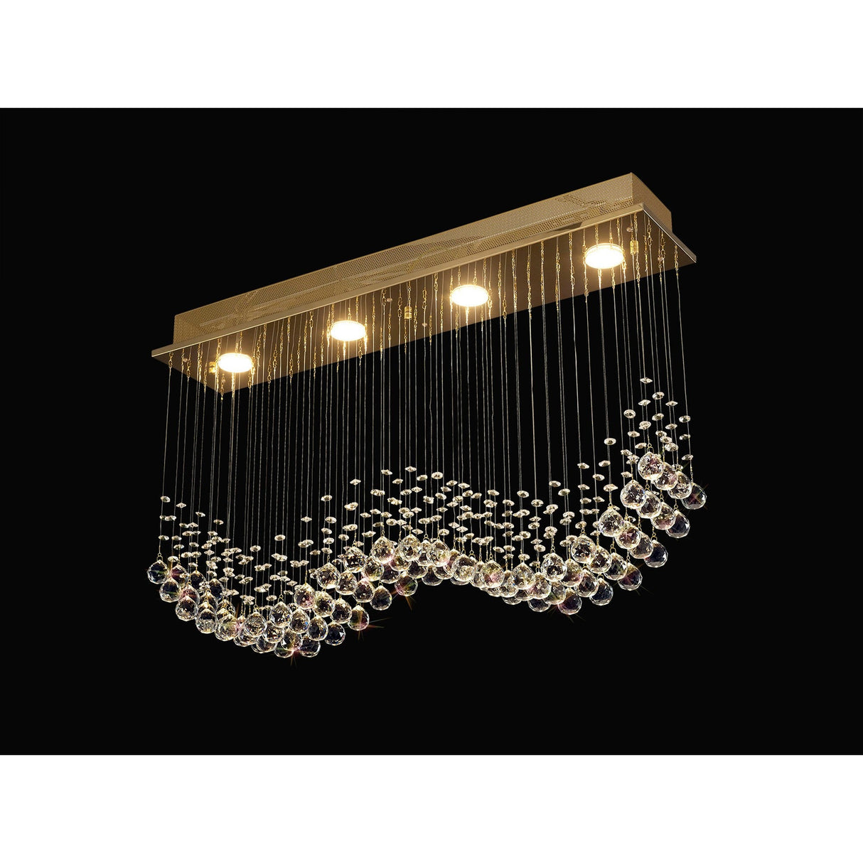 Colorado 4 Light Crystal Bar Pendant Light - French Gold