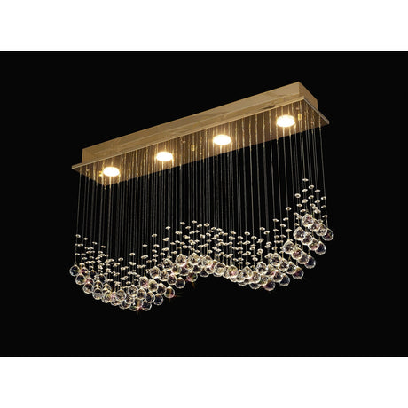 Colorado 4 Light Crystal Bar Pendant Light - French Gold