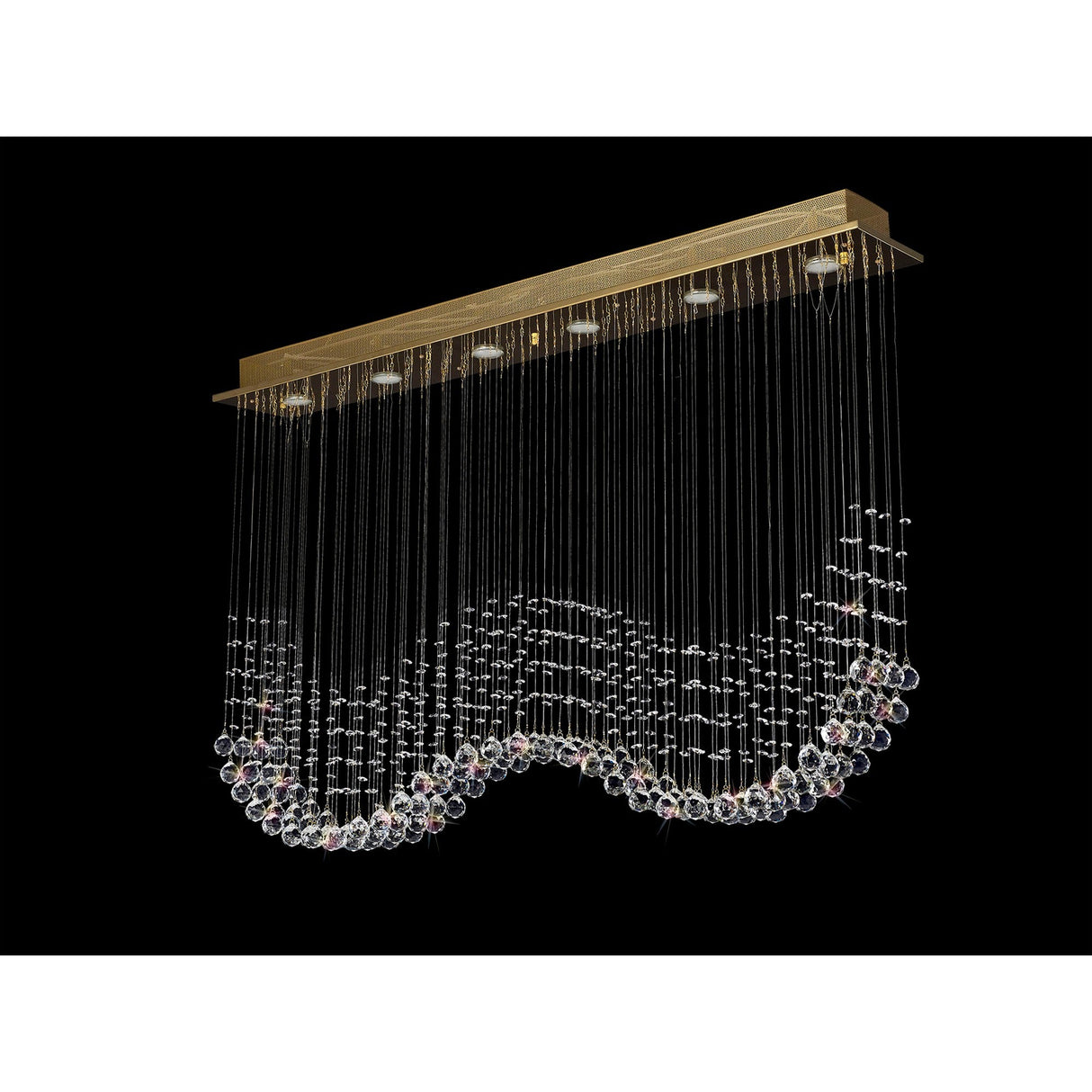 Colorado 6 Light Crystal Bar Pendant Light - French Gold