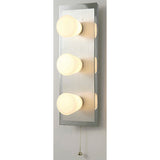 Cone 3 Light Bathroom Wall Light With Pull-Cord - Chrome