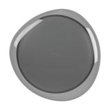 Conistarino LED Flush Ceiling Light 40cm, round pebble-shaped fixture with smoked grey transparent shade over a white diffuser and white steel body, shown on a plain white background.