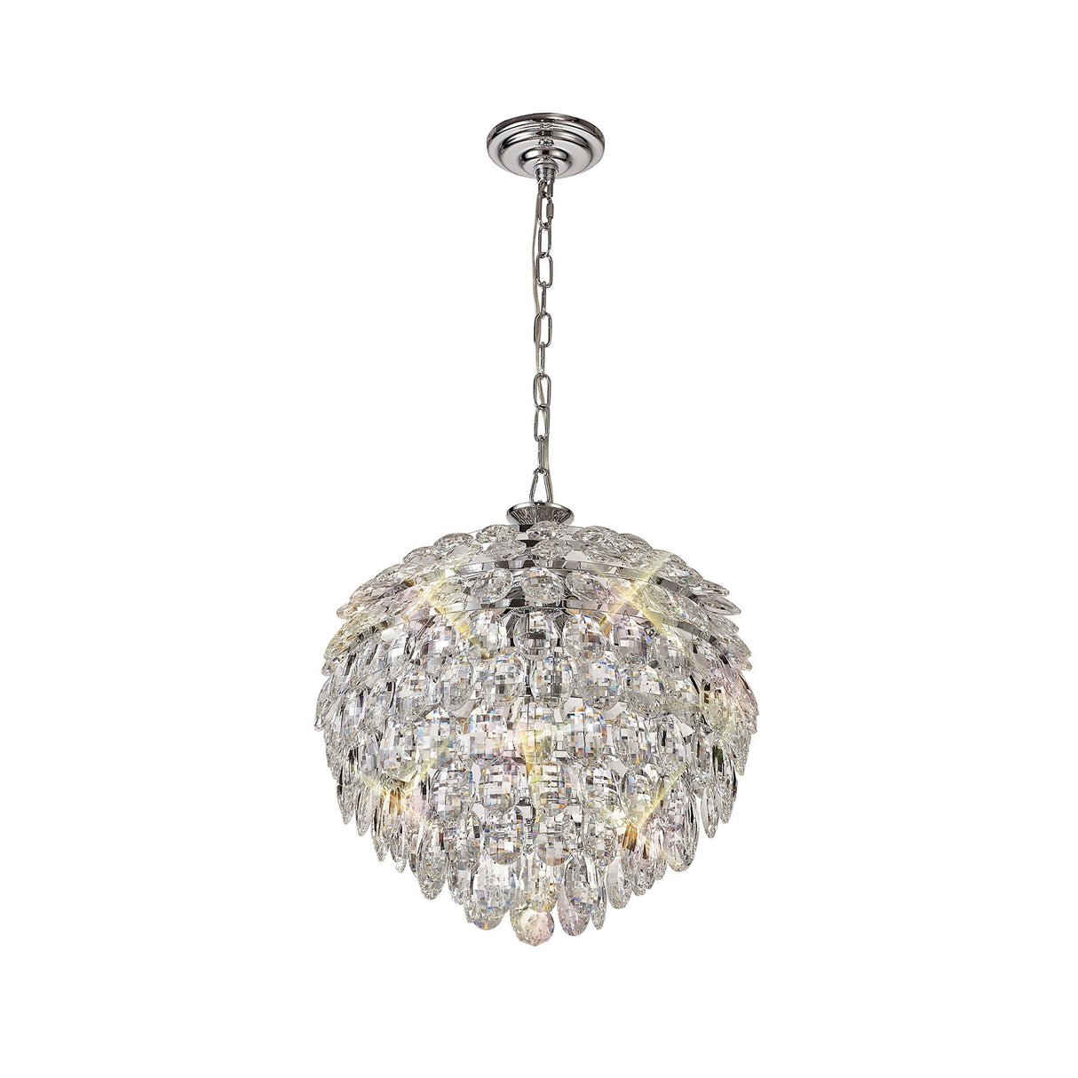 Coniston 6 Light Crystal Pendant Light – Polished Chrome
