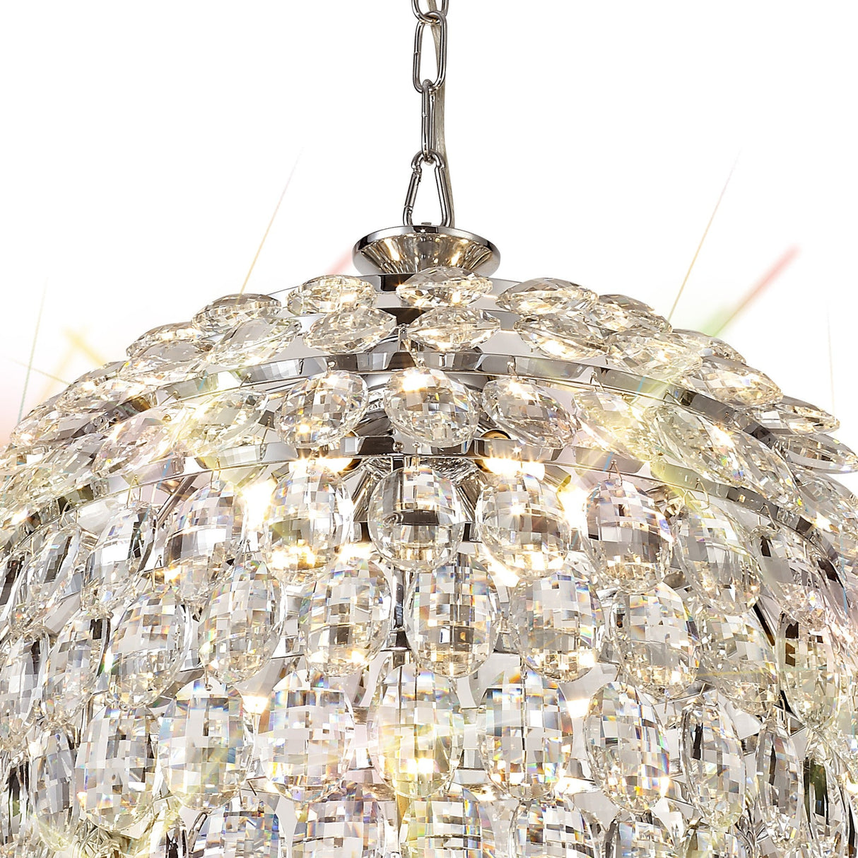 Coniston 6 Light Crystal Pendant Light – Polished Chrome