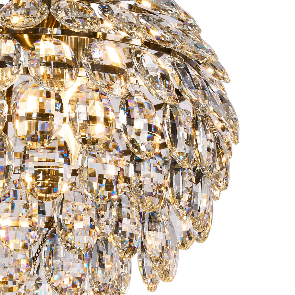 Coniston 3 Light Crystal Pendant Light – Antique Brass