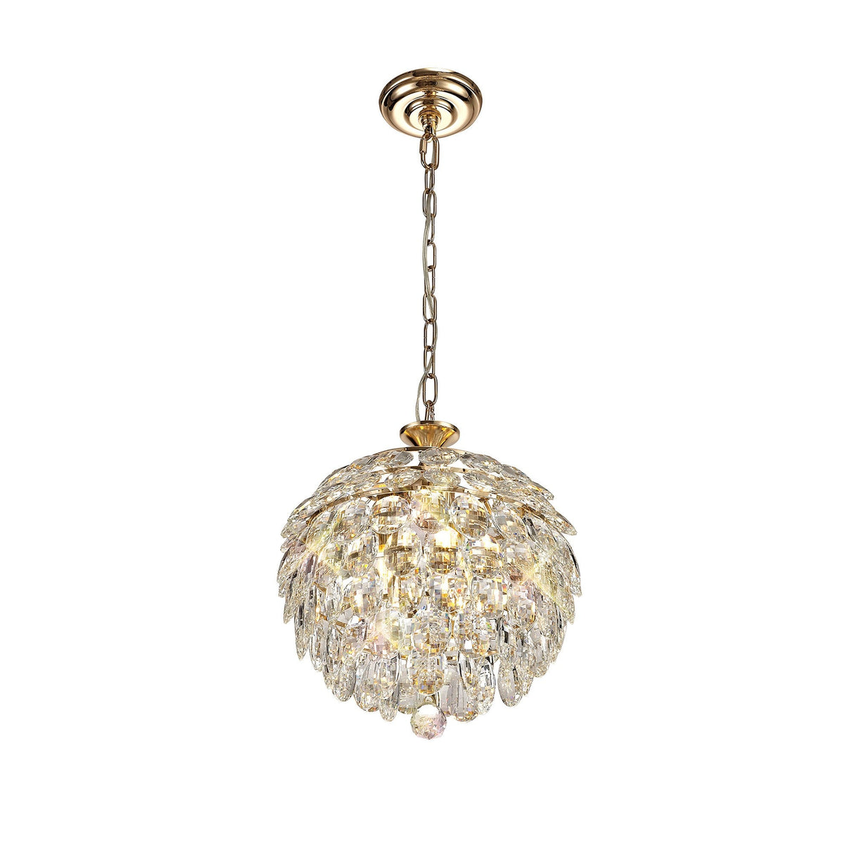 Coniston 3 Light Crystal Pendant Light – French Gold