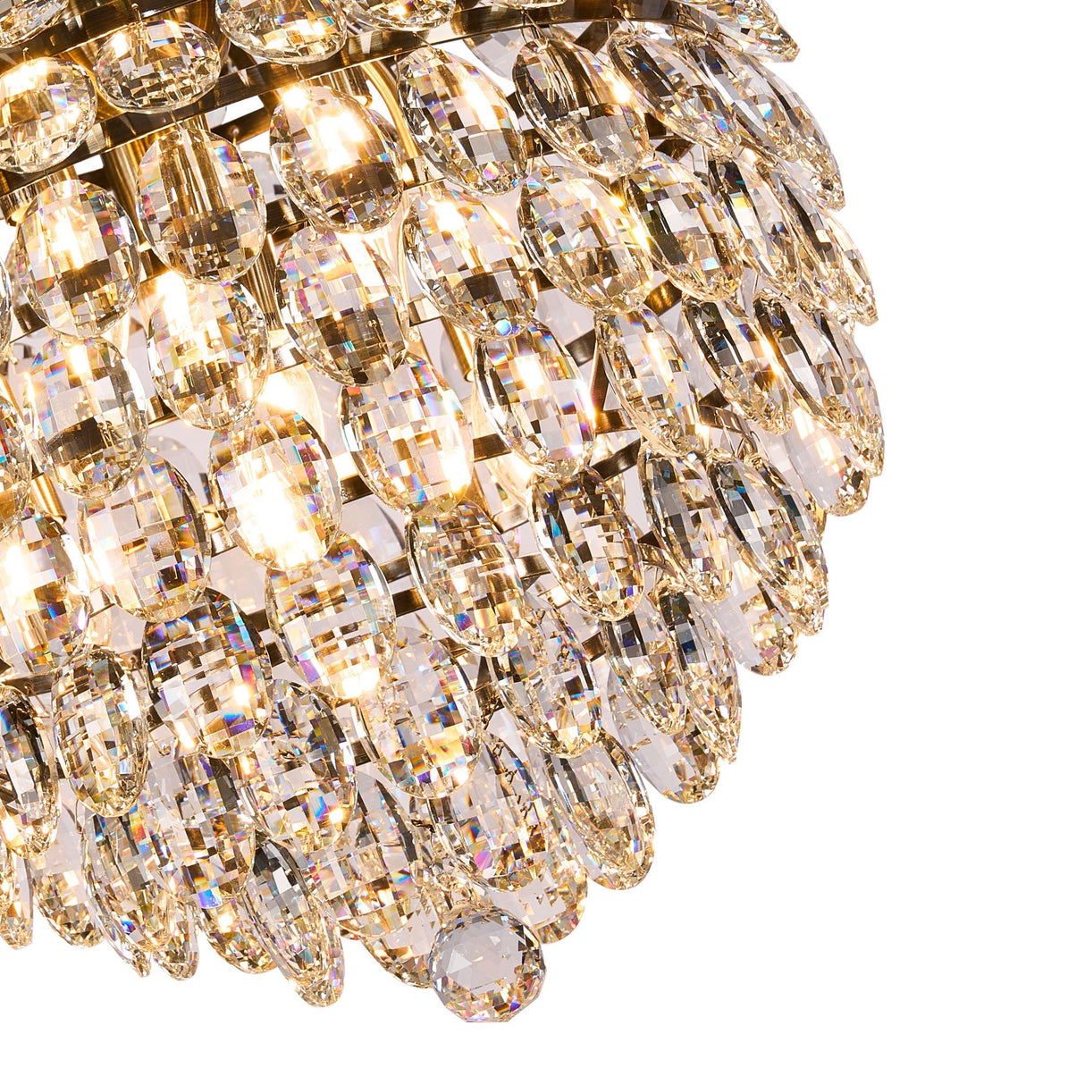 Coniston 6 Light Crystal Pendant Light – Antique Brass