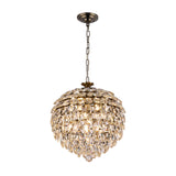 Coniston 6 Light Crystal Pendant Light – Antique Brass