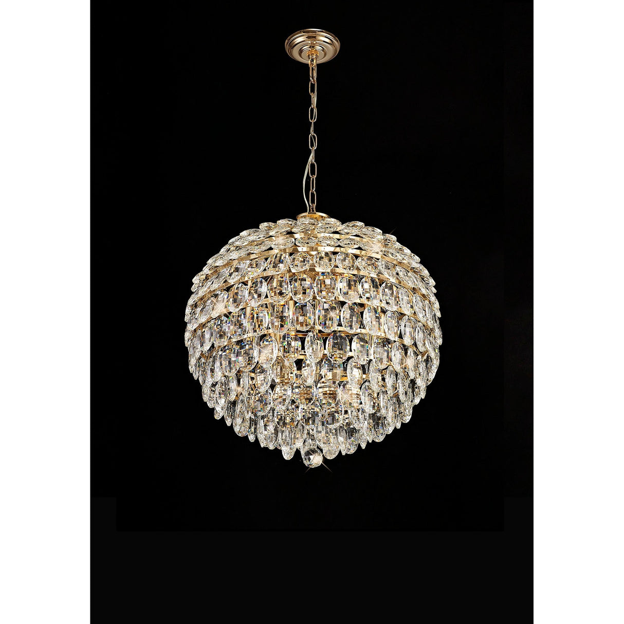 Coniston 54cm 9 Light Crystal Chandelier - French Gold