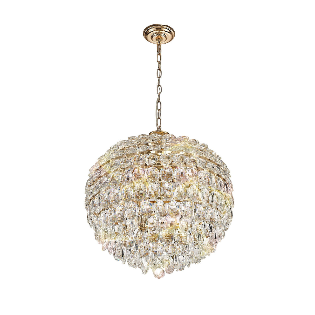 Coniston 54cm 9 Light Crystal Chandelier - French Gold