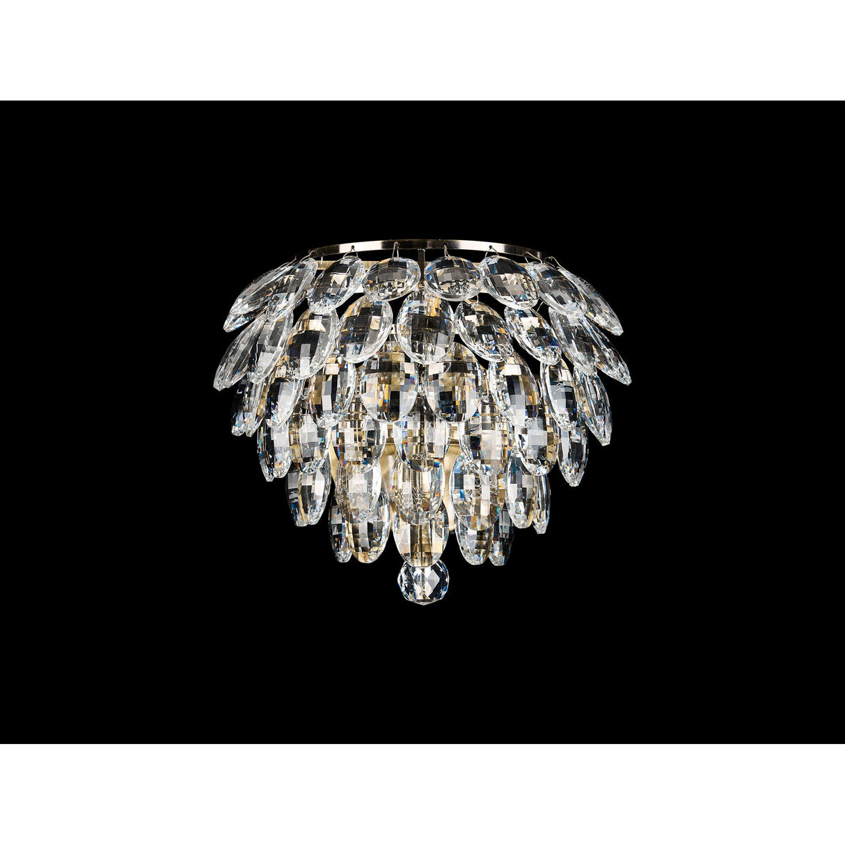 Coniston 1 Light Crystal Wall Light – Antique Brass