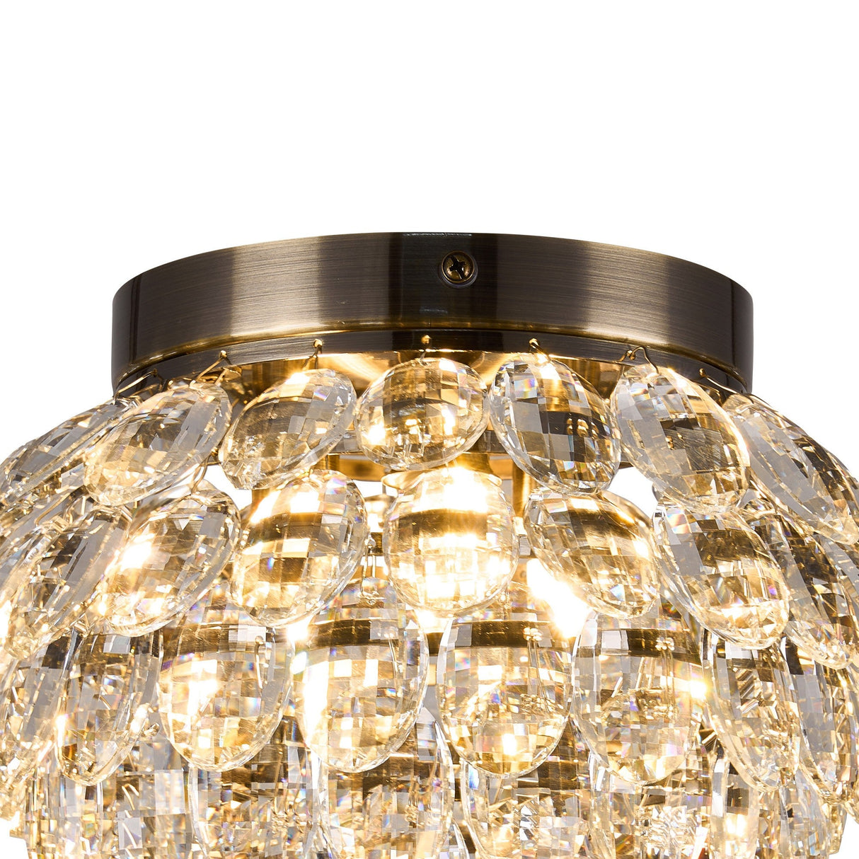 Coniston 1 Light Crystal Wall Light – Antique Brass