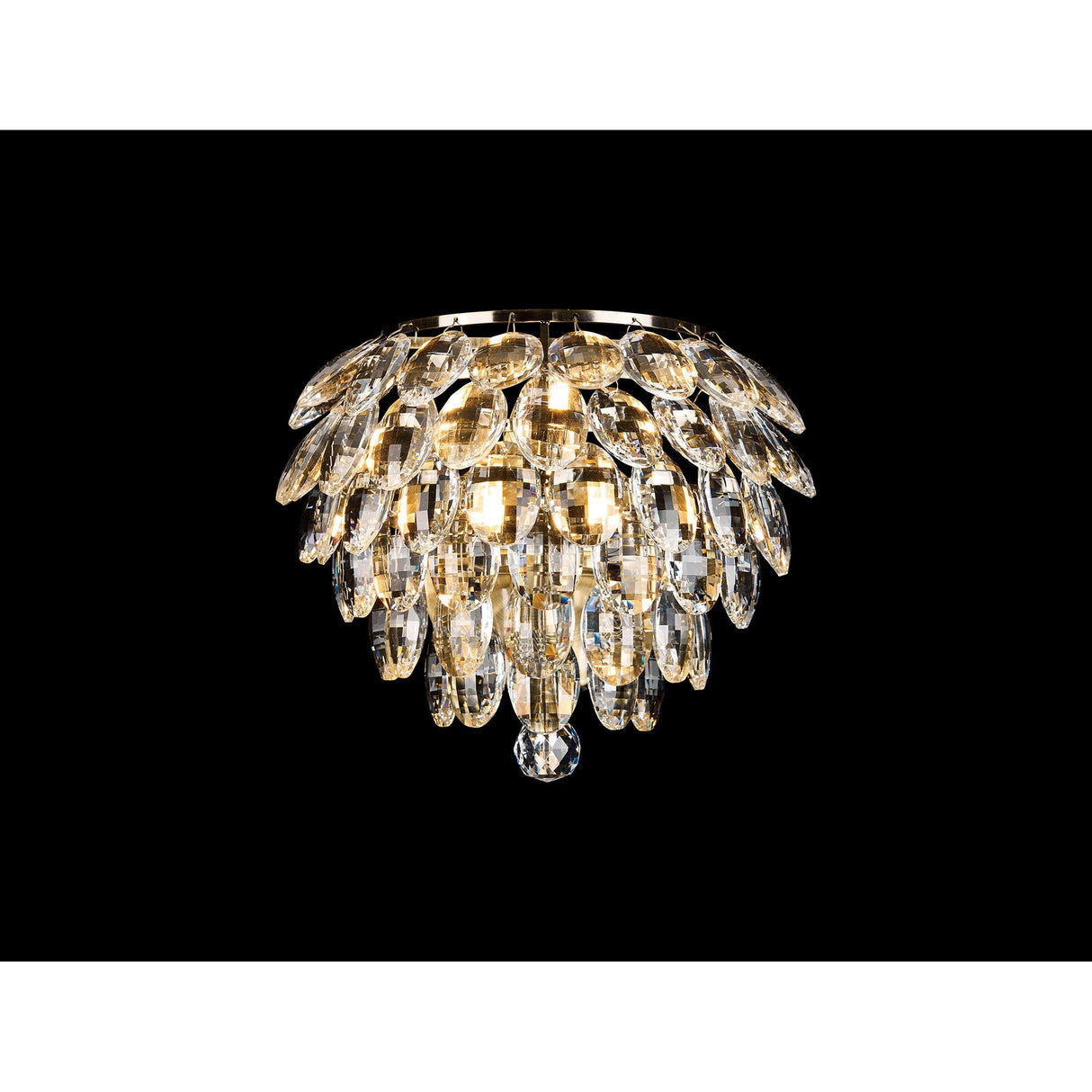 Coniston 1 Light Crystal Wall Light – Antique Brass