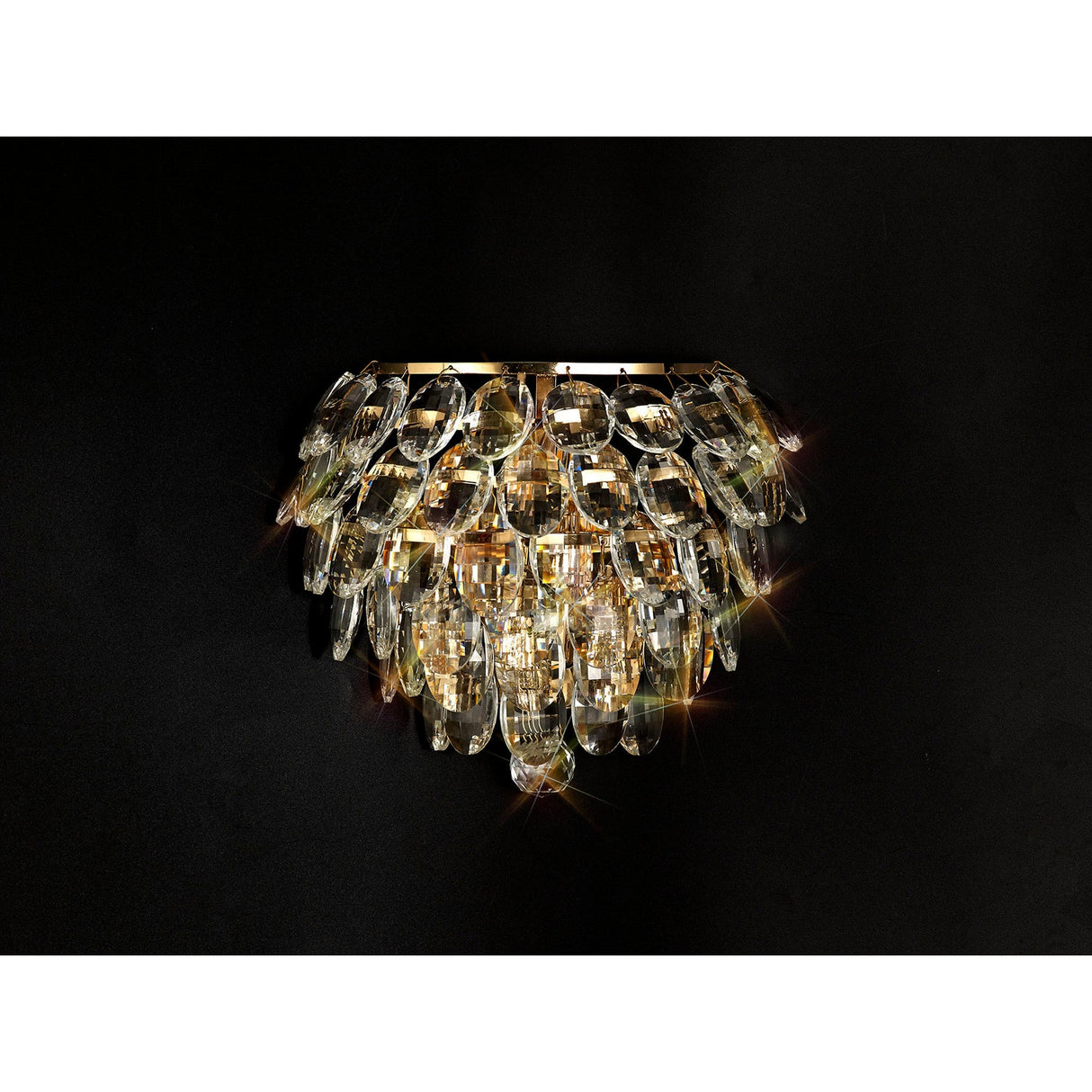 Coniston 1 Light Crystal Wall Light – French Gold