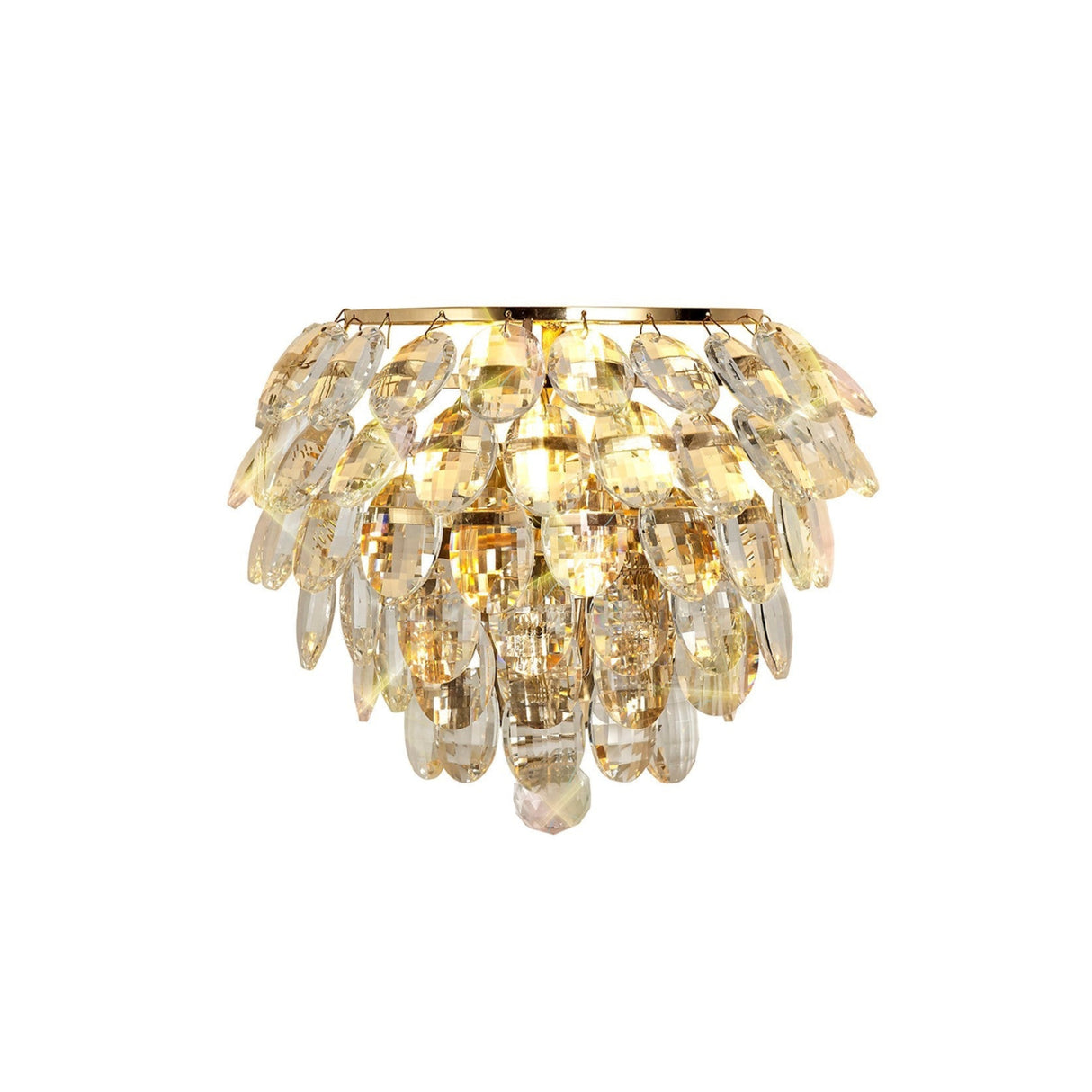 Coniston 1 Light Crystal Wall Light – French Gold