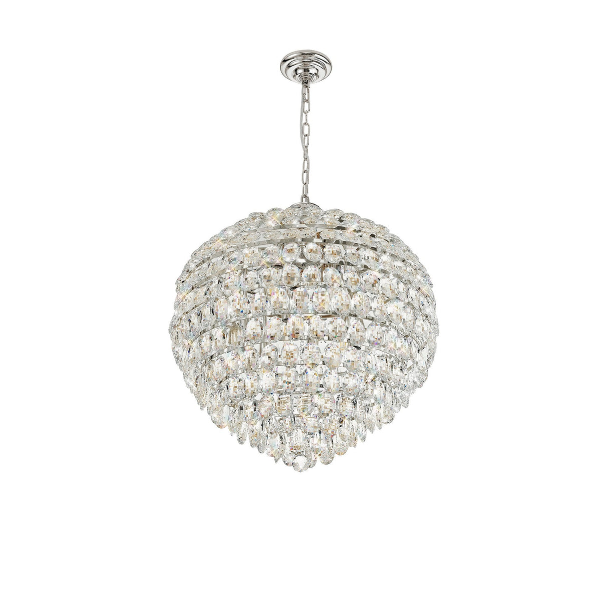 Coniston 12 Light Crystal Pendant Light – Polished Chrome