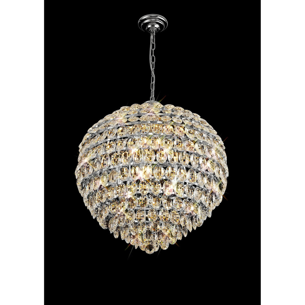 Coniston 12 Light Crystal Pendant Light – Polished Chrome