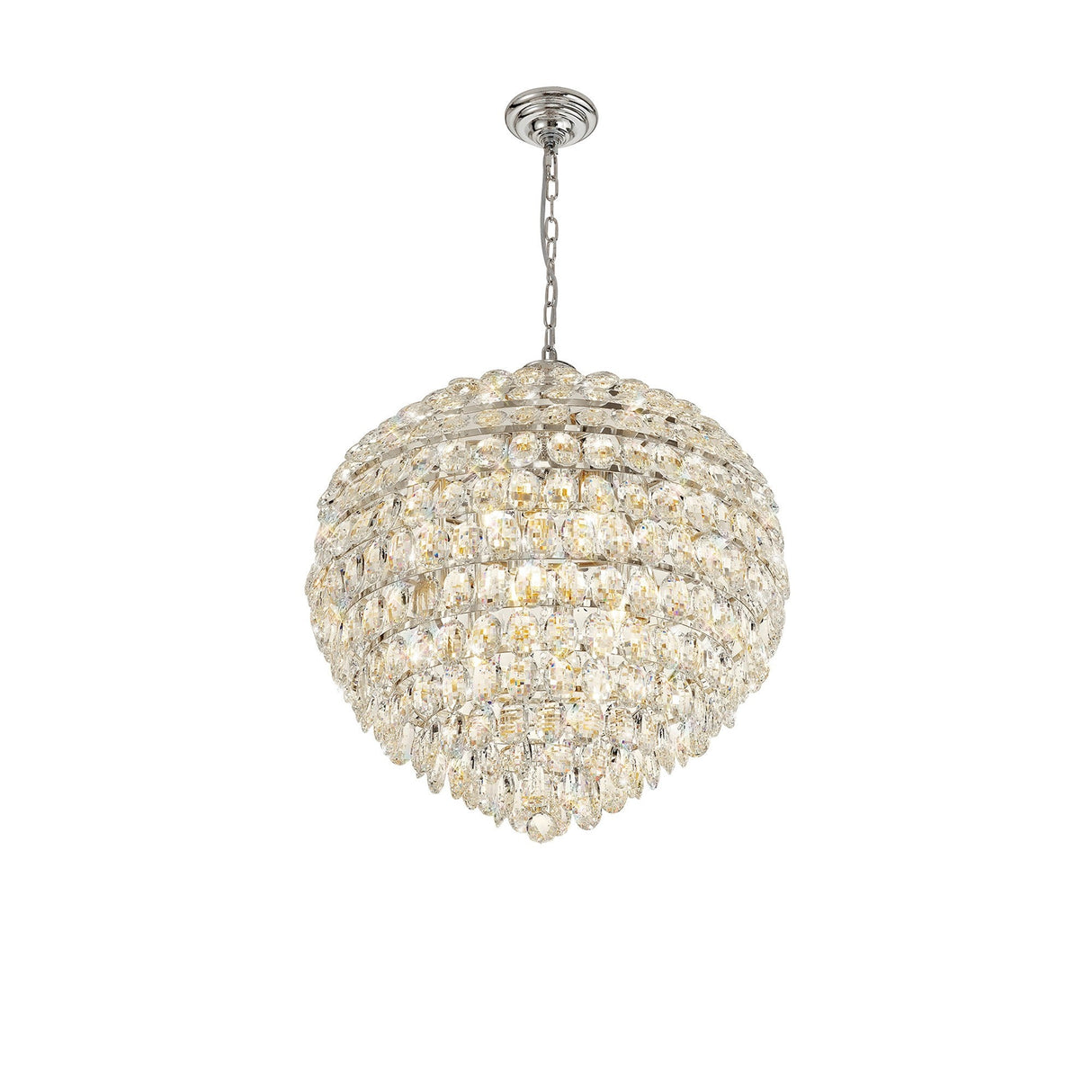 Coniston 12 Light Crystal Pendant Light – Polished Chrome