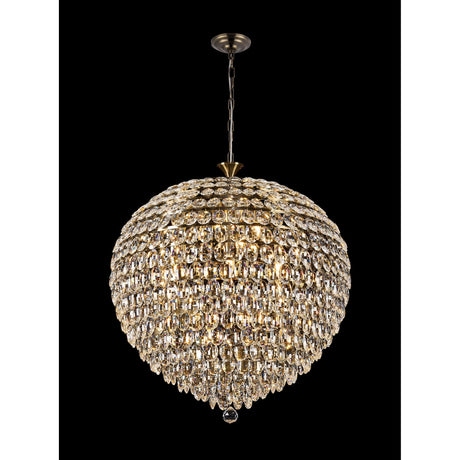 Coniston 80cm 16 Light Crystal Chandelier - Antique Brass