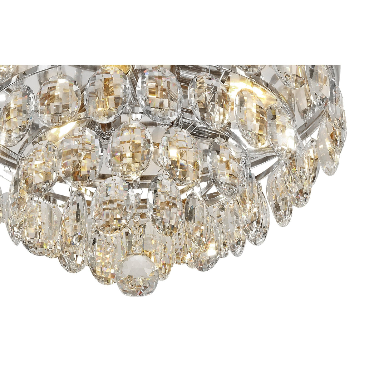 Coniston 12 Light Crystal Flush Ceiling Light - Polished Chrome