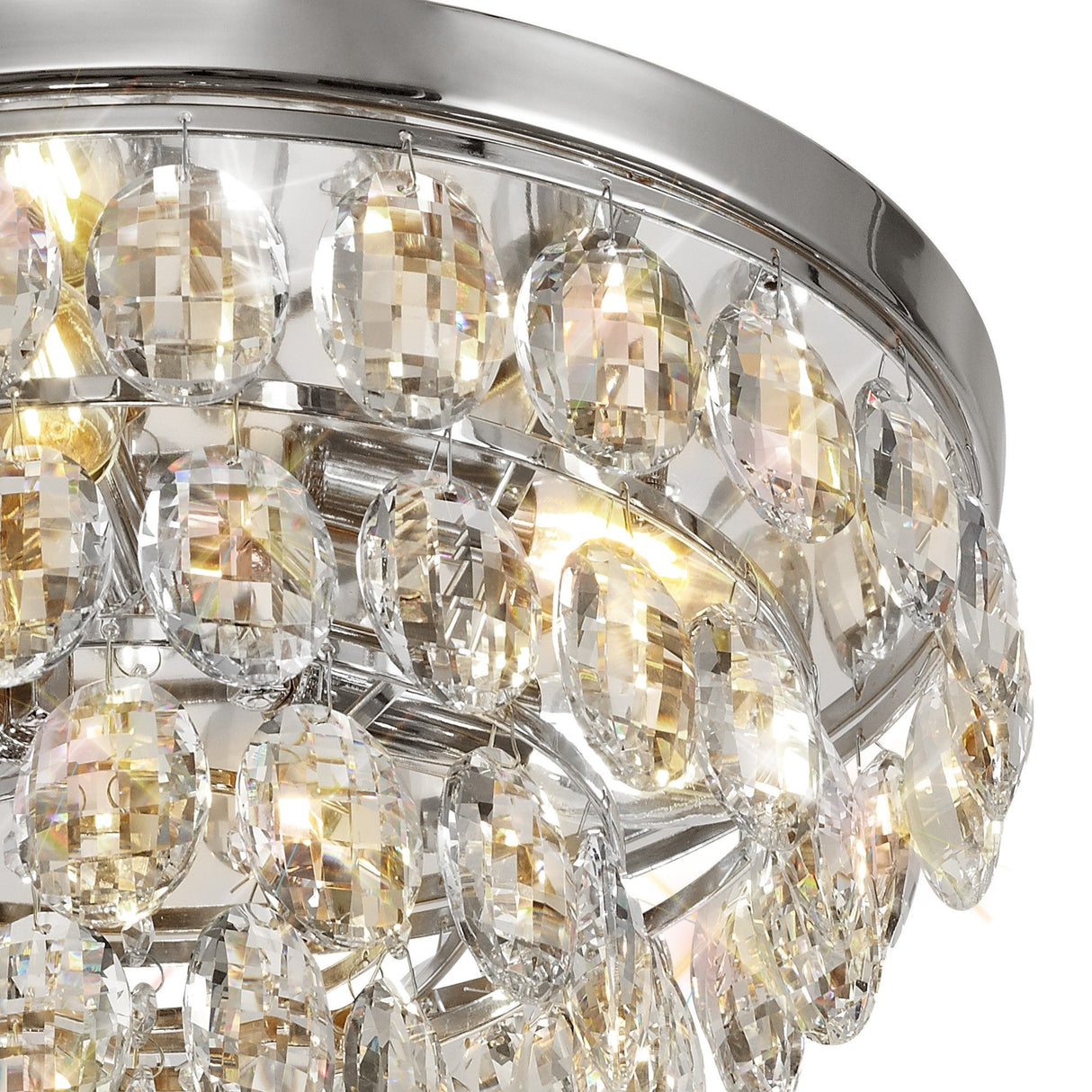 Coniston 12 Light Crystal Flush Ceiling Light - Polished Chrome