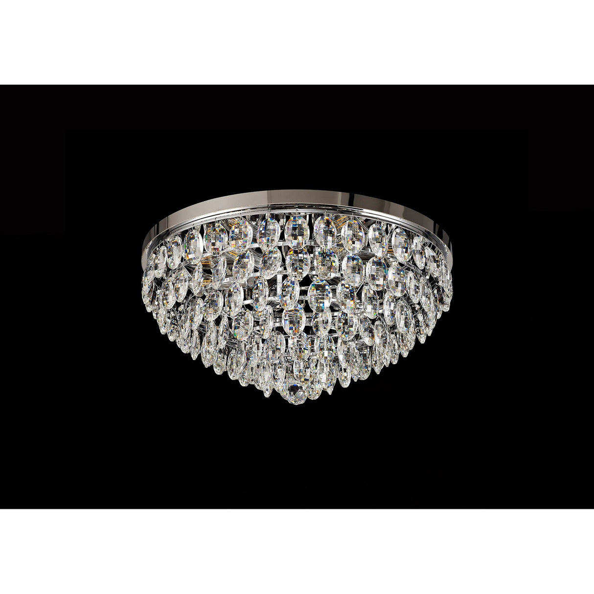 Coniston 15 Light Crystal Flush Ceiling Light - Polished Chrome
