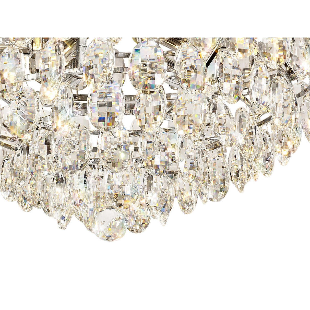 Coniston 15 Light Crystal Flush Ceiling Light - Polished Chrome
