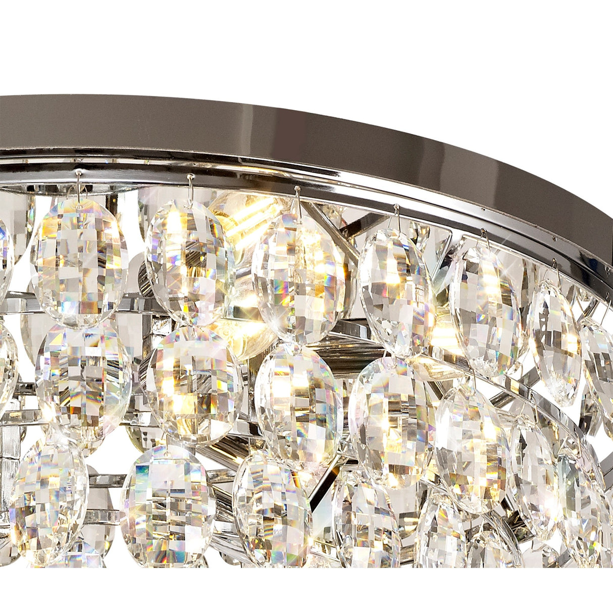 Coniston 15 Light Crystal Flush Ceiling Light - Polished Chrome