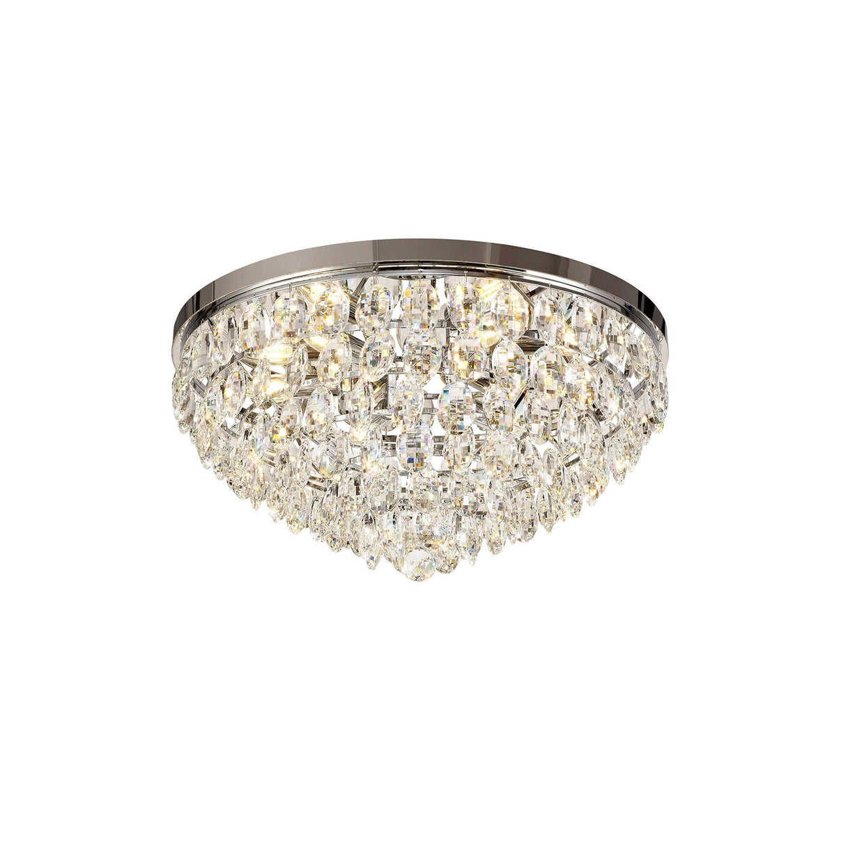 Coniston 15 Light Crystal Flush Ceiling Light - Polished Chrome