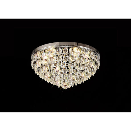 Coniston 15 Light Crystal Flush Ceiling Light - Polished Chrome