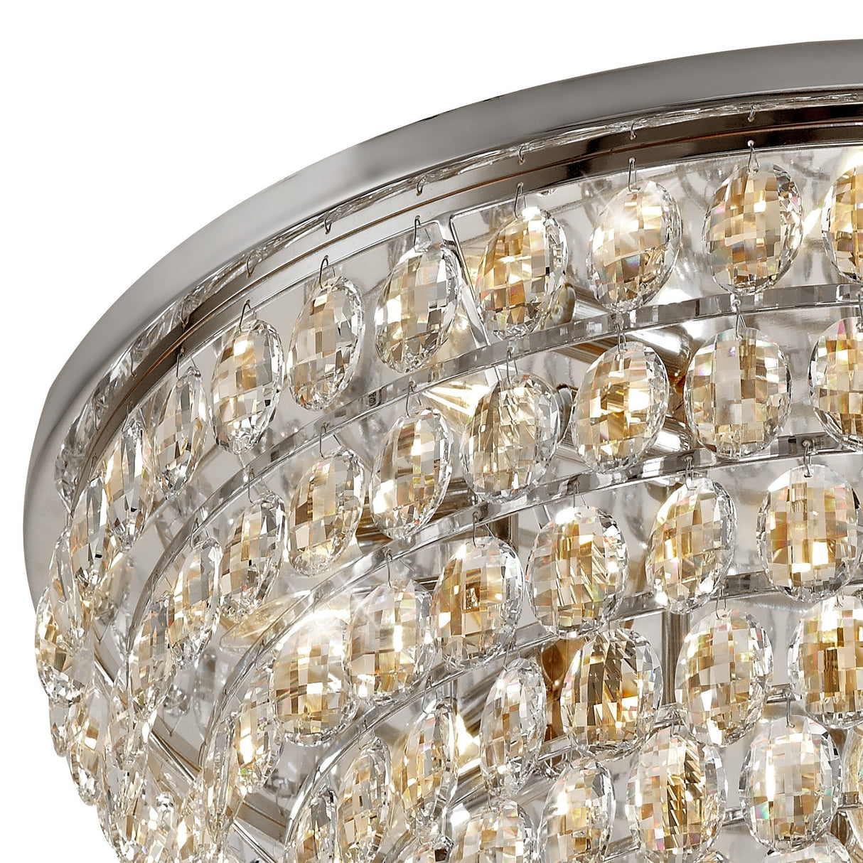 Coniston 3 Light Crystal Flush Ceiling Light - Polished Chrome