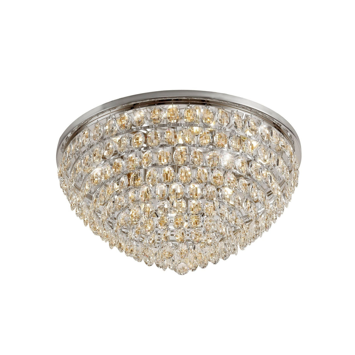 Coniston 3 Light Crystal Flush Ceiling Light - Polished Chrome