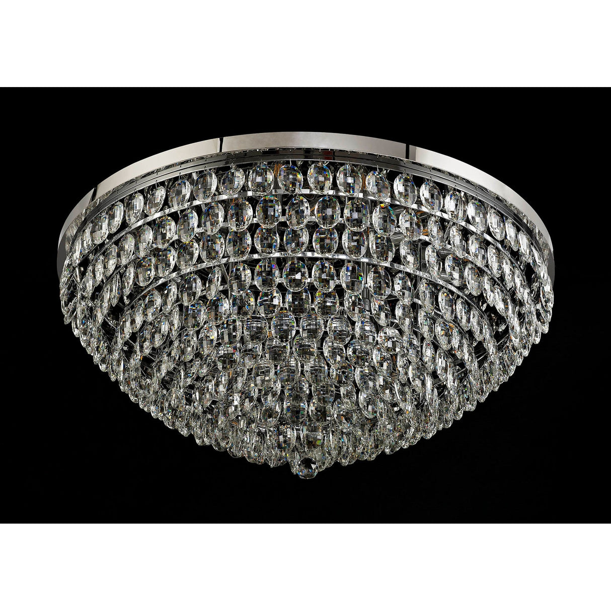 Coniston 6 Light Crystal Flush Ceiling Light - Polished Chrome