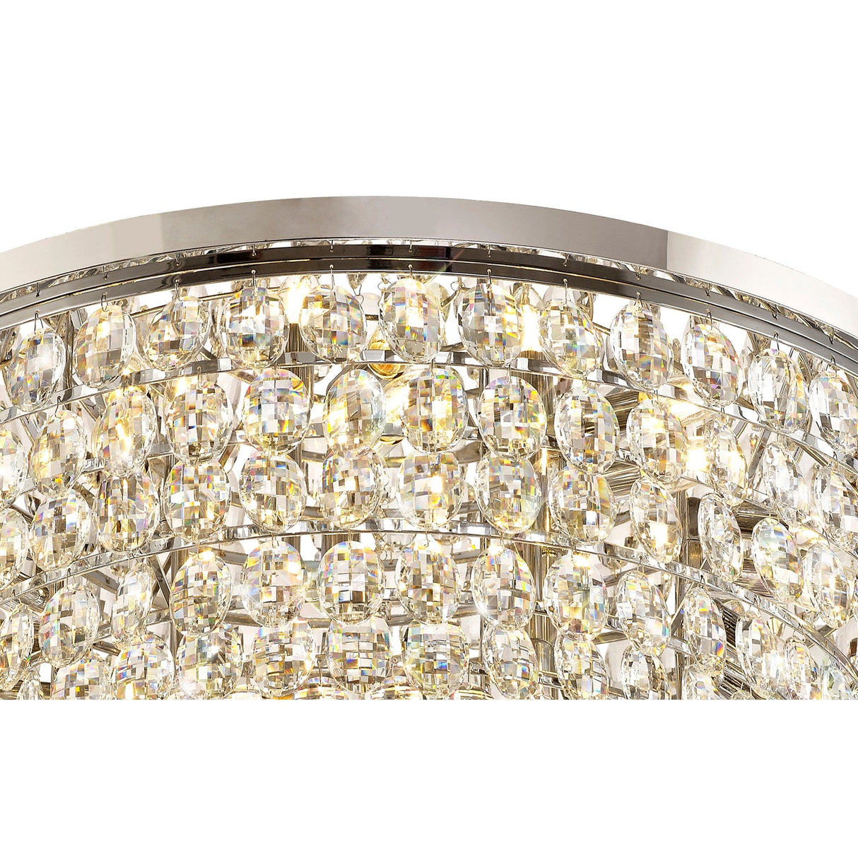 Coniston 6 Light Crystal Flush Ceiling Light - Polished Chrome