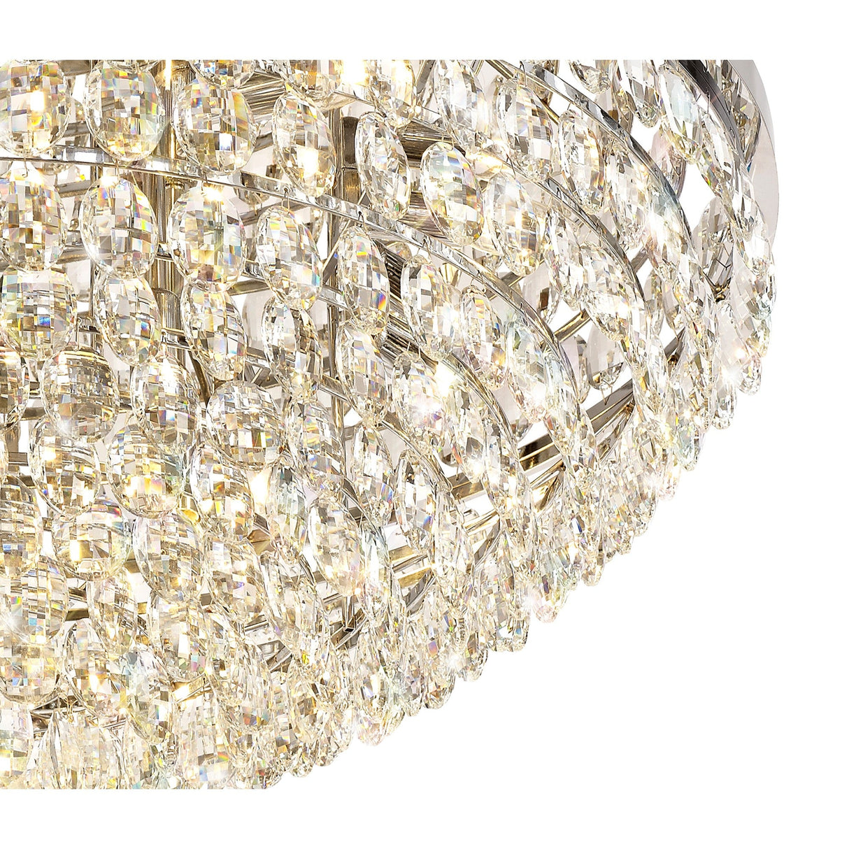 Coniston 6 Light Crystal Flush Ceiling Light - Polished Chrome