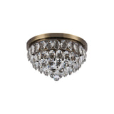 Coniston 12 Light Crystal Flush Ceiling Light - Antique Brass