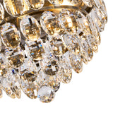 Coniston 12 Light Crystal Flush Ceiling Light - Antique Brass