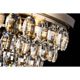 Coniston 12 Light Crystal Flush Ceiling Light - Antique Brass
