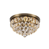 Coniston 12 Light Crystal Flush Ceiling Light - Antique Brass