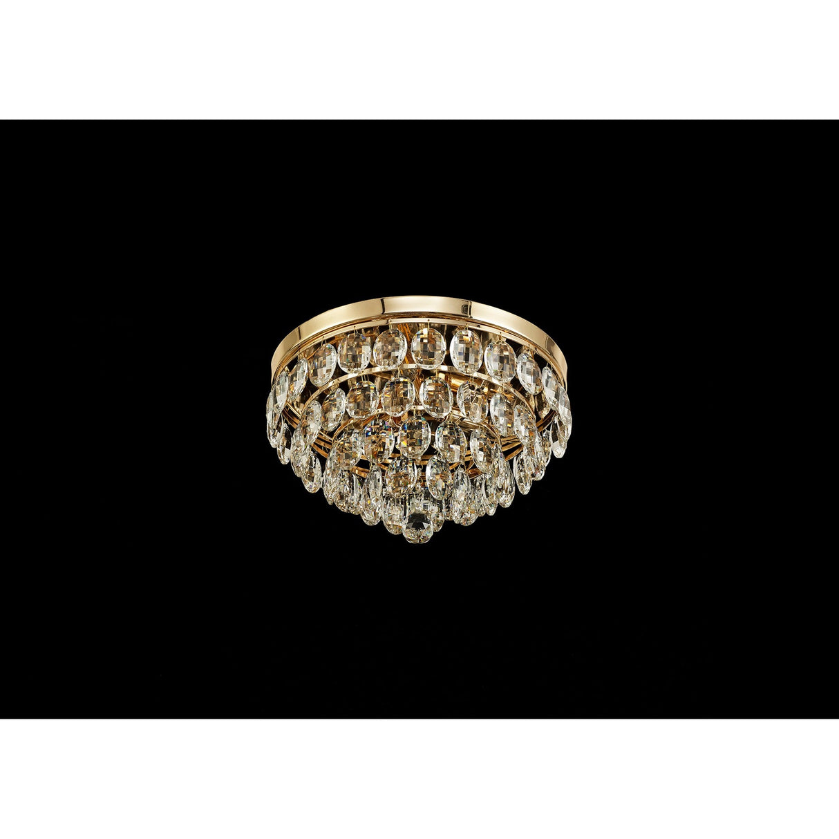 Coniston 12 Light Crystal Flush Ceiling Light - French Gold