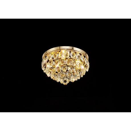 Coniston 12 Light Crystal Flush Ceiling Light - French Gold
